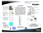 Energizer LODMTN Motion Light User's Manual