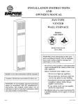 Empire Comfort Systems FAW-55SPP User's Manual