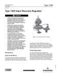 Emerson Type 1290 Vapor Recovery Regulator Instruction Manual