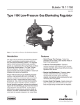 Emerson Type 1190 Low-Pressure Gas Blanketing Regulator Data Sheet