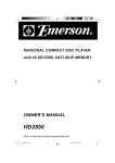 Emerson HD2850 Owner's Manual
