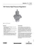 Emerson 1301 Series Pressure Reducing Regulators Data Sheet