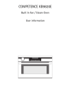 Electrolux KB9820E User's Manual