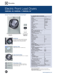 Electrolux EIMED60LT Product Specifications Sheet
