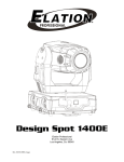 Elation Professional Spot 1400E User's Manual