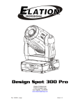 Elation Professional Design Spot 300 PRO User's Manual