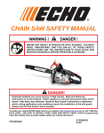 Echo Electric Chain Saw User's Manual