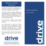 Drive Medical Design Personal Lift 13240 User's Manual