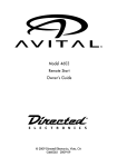 Directed Electronics AVITAL 4603 User's Manual