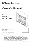 Dimplex DF3215NH User's Manual