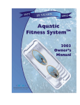 Dimension One Spas AQUATIC FITNESS SYSTEM 2003 User's Manual