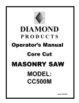 Diamond Power Products Saw CC500M User's Manual