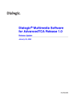 Dialogic Computer Accessories DIALOGIC MULTIMEDIA SOFTWARE FOR ADVANCEDTCA RELEASE 1.0 User's Manual
