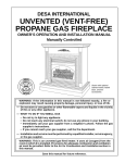 Desa UNVENTED (VENT-FREE) PROPANE GAS FIREPLACE User's Manual