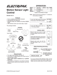 Desa Motion Sensor Light Control 5412 User's Manual
