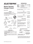 Desa Motion Sensing Halogen Fixture 5525 User's Manual