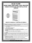 Desa BLUE FLAME VENT-FREE NATURAL GAS HEATER User's Manual