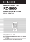 Denon RC-8000 User's Manual