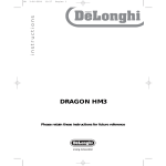 De'Longhi DRAGON HM3 User's Manual