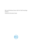 Dell Microsoft Windows 2012 Server Important Information Guide