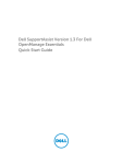 Dell SupportAssist Version 1.3 For OpenManage Essentials Quick Start Manual