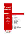 DEFY STOVES 620 User's Manual