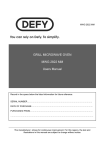 DEFY Grill Microwave Oven MWG 2822 User's Manual