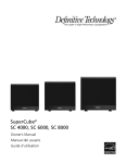 Definitive Technology Speaker SC 8000 User's Manual