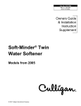 Culligan Soft-Minder 2005 User's Manual