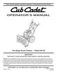 Cub Cadet WE 26 Operator's Manual
