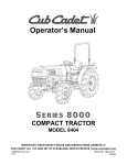 Cub Cadet 8404 Operator's Manual