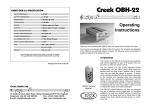 Creek Audio OBH22 User's Manual