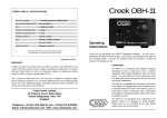 Creek Audio Creek OBH-11 User's Manual