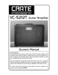 Crate Amplifiers VC-5212T User's Manual