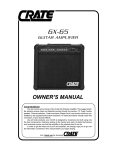 Crate Amplifiers GX-65 User's Manual