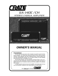 Crate Amplifiers GX-140C User's Manual