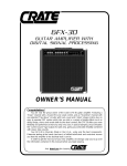 Crate Amplifiers GFX-30 User's Manual