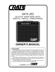 Crate Amplifiers GFX-20 User's Manual