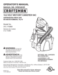 Craftsman C3 Owner's Manual