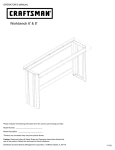 Craftsman 8' Workbench Frame - Red Owner's Manual