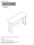 Craftsman 6' Workbench - Black Use & Care Manual