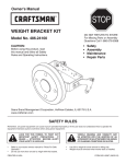 Craftsman 55 lb. Tractor Wheel Weight Owner's Manual