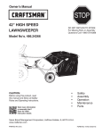 Craftsman 42" High Speed Sweeper Owner's Manual