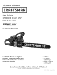 Craftsman 316.35084 User's Manual