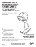 Craftsman 19.2-Volt Light Owner's Manual