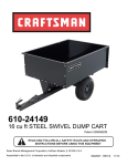 Craftsman 16 cu. ft. Steel Swivel Dump Cart Owner's Manual