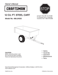 Craftsman 12 Cu Ft Steel Dump Cart Owner's Manual