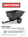 Craftsman 12.5 cu. ft. Poly Swivel Cart Owner's Manual