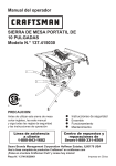 Craftsman 10" Portable Table Saw Owner's Manual (Espanol)