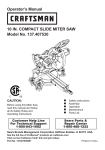 Craftsman 10" Compact Sliding Compound Miter Saw Owner's Manual